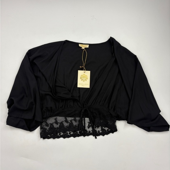 Rebellion Again Sheer Black Cardigan - Picture 3 of 6